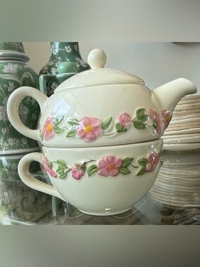 Franciscan Desert Rose Tea For One Set Teapot Cup Cottagecore